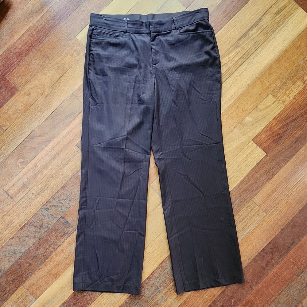 Dockers Brown Pin Stripe Straight Leg Trousers Size 14S